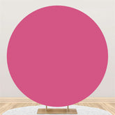Lofaris Rose Red Solid Color Happy Birthday Circle Backdrop